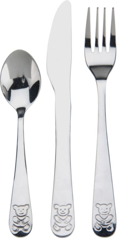 Bestikk Barnemotiv Blå 3del Rustfritt stål