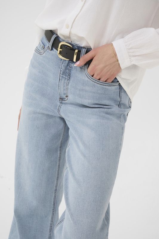 KAmeadow HW Reg Fit Jeans Light Blue Washed Denim