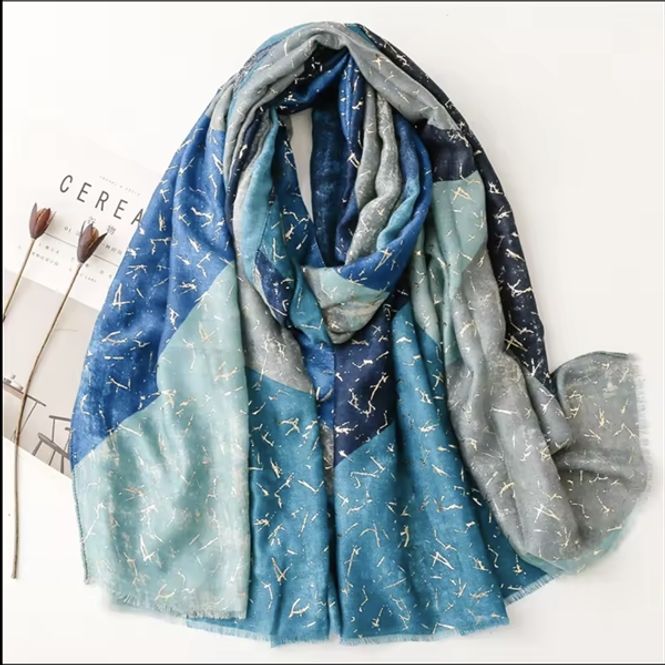 Hovedbilde Zoe Scarf Viscose 180x90 - Turquoise/Gold