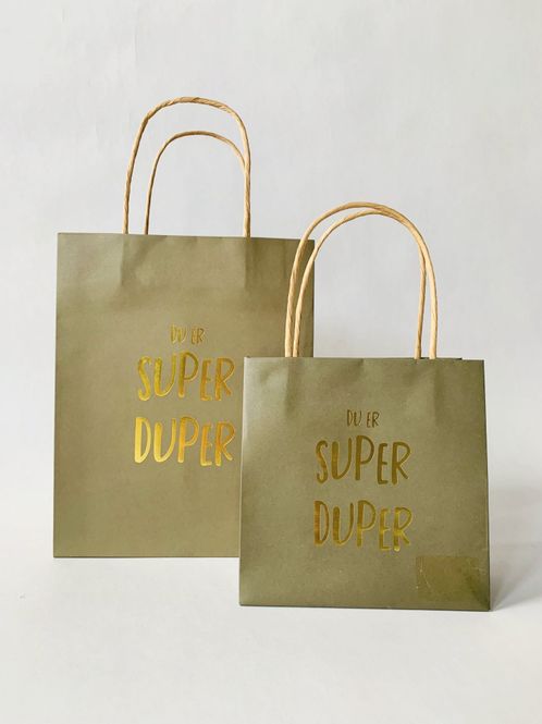Hovedbilde Gavepose M 20X25 cm oliven SUPER DUPER
