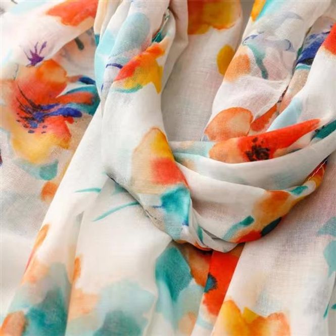 Hovedbilde Sandi Flower Tassel Viscose Scarf 180x90