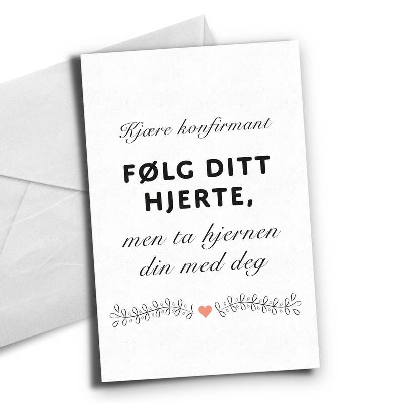 Kort Konfirmant Hvit 