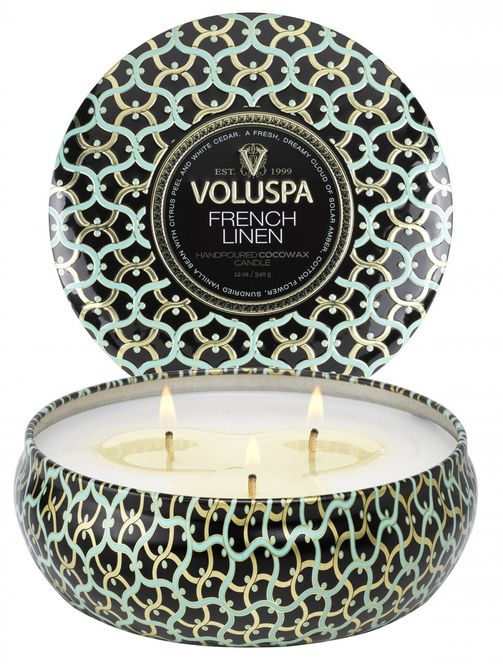 Hovedbilde Voluspa 3-wick Tin Candle 40t French Linen