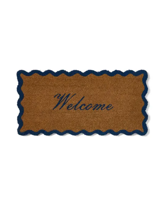 Hovedbilde Welcome dørmatte i kokosfiber, natur/blå