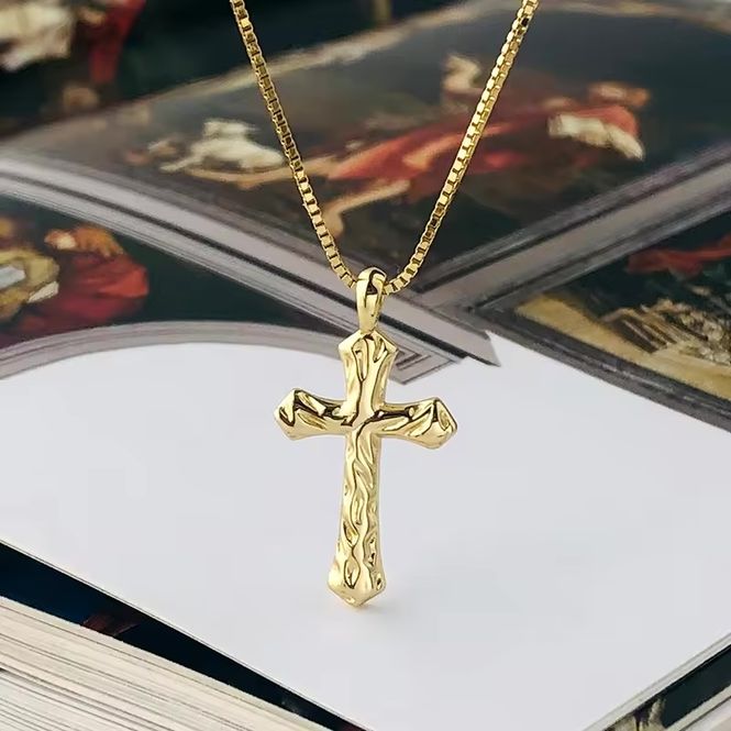 Hovedbilde Cross Hammered Necklace 925 Sterling Silver
