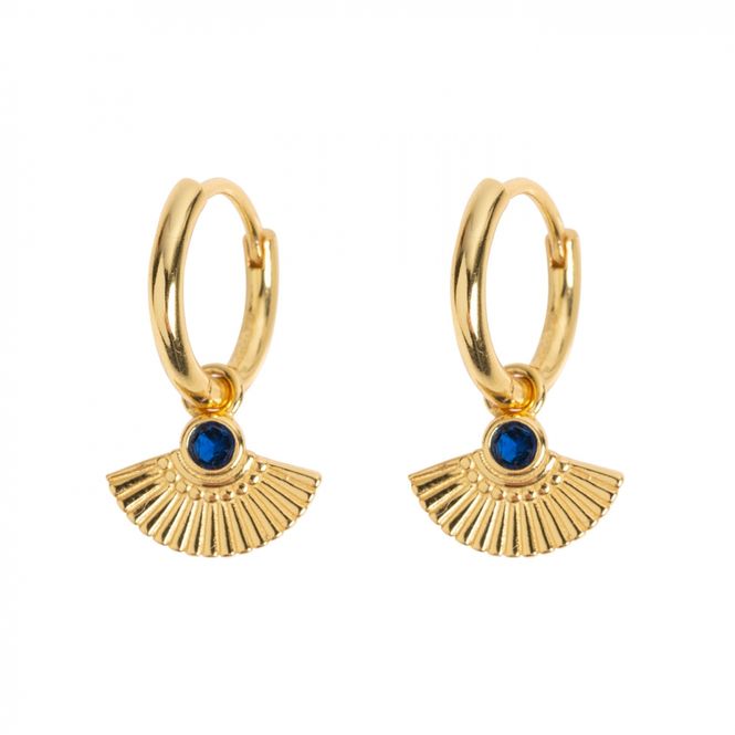 Hovedbilde Fan with Crystal Hoop Earrings Gold