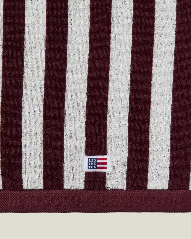 Lexington Striped Terry Towel Fig/Snow White 50x70