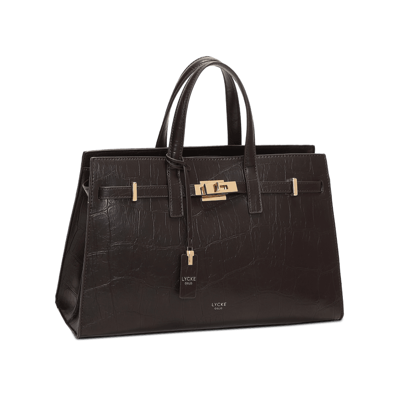 Handbag Askim Lycke Croco Brown