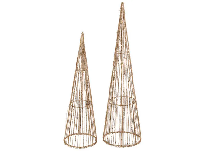 Hovedbilde Juletre metall gull 15 LED-lys 14x50cm
