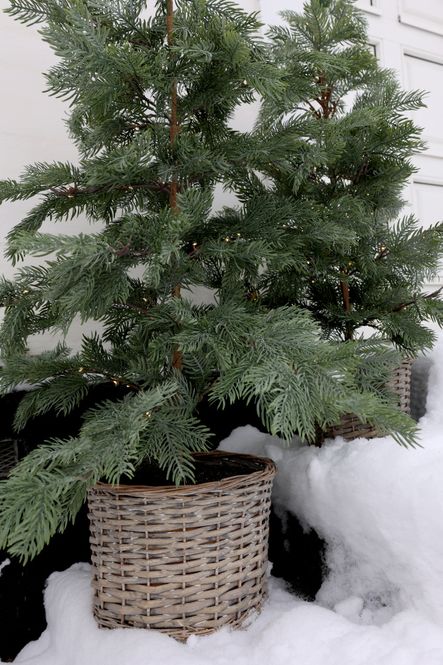 Hovedbilde Fleur Grantre m. kurv og 60 LED-lys 90cm