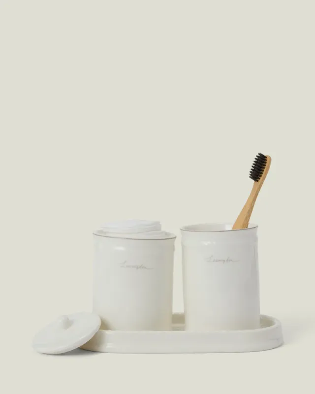 Lexington Porcelain Tumbler White/Beige