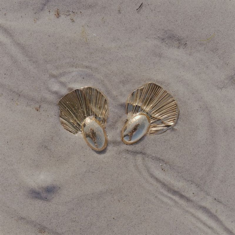 Soli - Statement Stud Earring Stainless Steel Gold