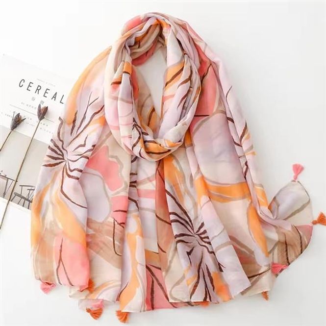 Hovedbilde Sunniva Flower Tassel Viscose Scarf 90x180CM - ...