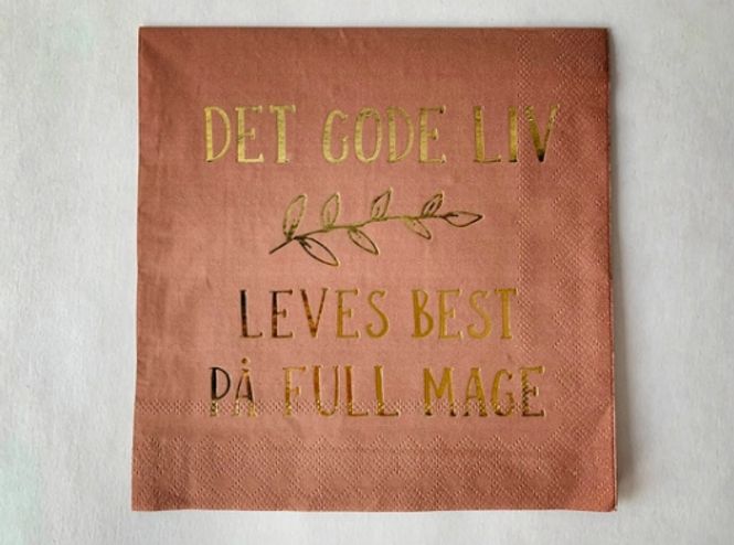 Hovedbilde Serviett Det gode liv leves best på full mage ...