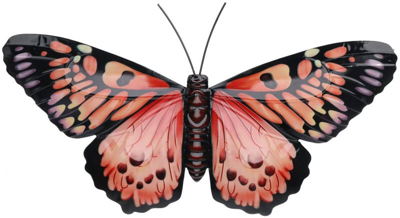 Sommerfugl veggdekor metall 45x28 Ass.