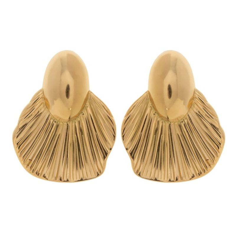 Soli - Statement Stud Earring Stainless Steel Gold