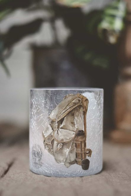 Hovedbilde Lysglass krakelert frostet sekk 11,5×13 cm