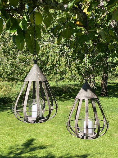 Hovedbilde Dråpe Henge Lykt Metall 26cm
