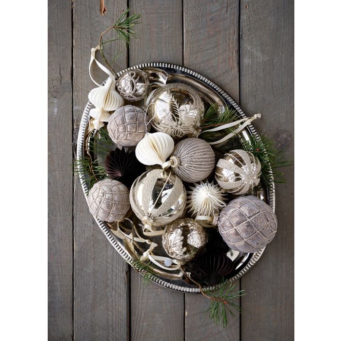 Hovedbilde Misille bauble 10 cm. Ant. Silver