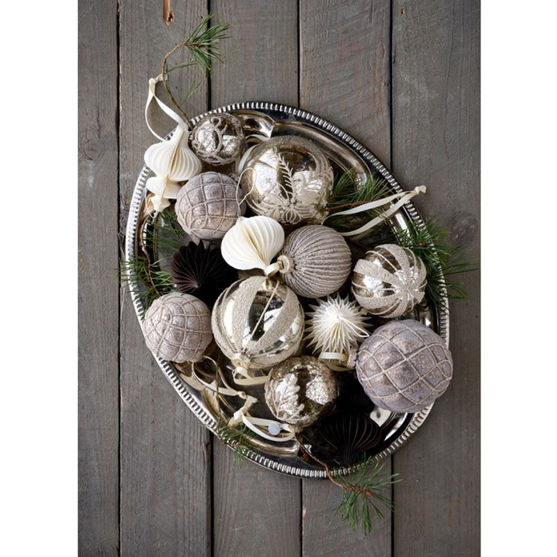 Misille bauble 10 cm. Ant. Silver