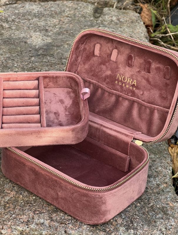 Jewelry box L velvet Burgundy