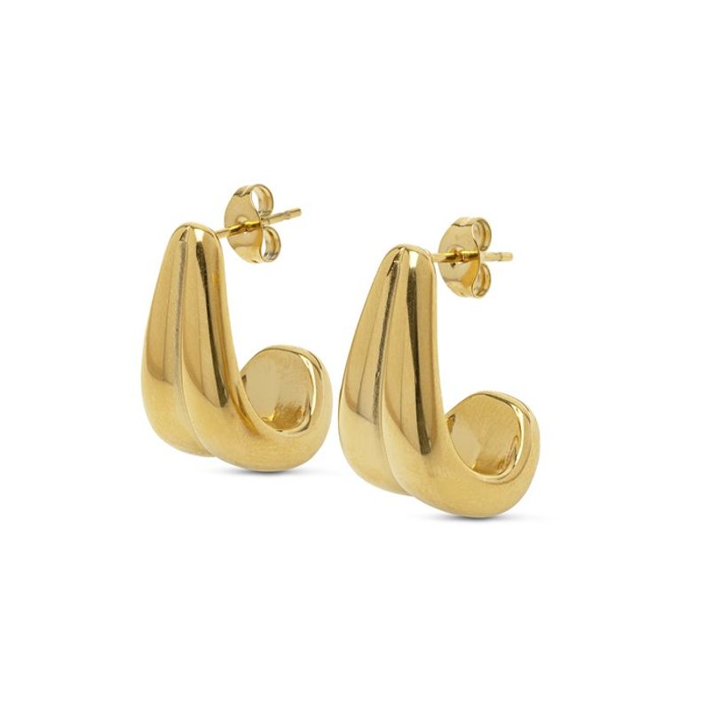 Tara - Chunky Drop Earrings Stainless Steel Gold