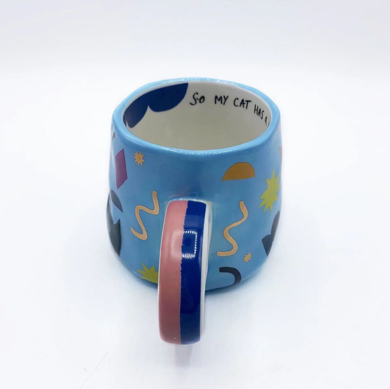 Small Talk 'I Work Hard' Cat Cup