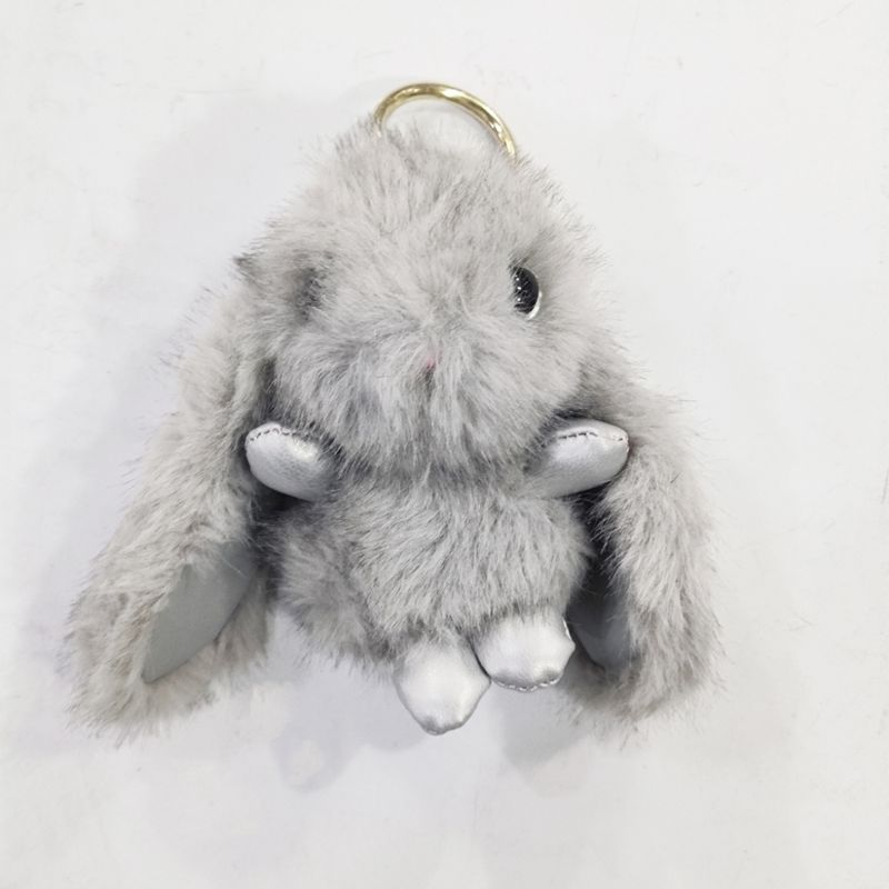 Veskepynt Kanin Mulvarp Grå 