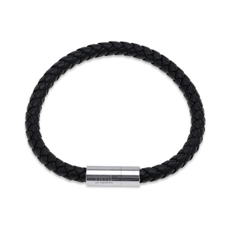 Oliver - Leather Bracelet Stainless Steel Black            