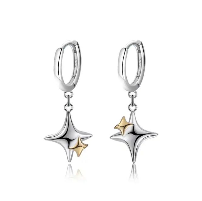 Hovedbilde Double Star Ear 925 Sterling Silver