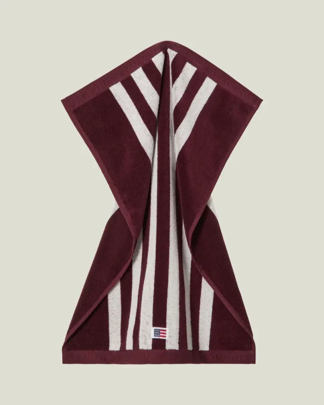 Lexington Striped Terry Towel Fig/Snow White 50x70