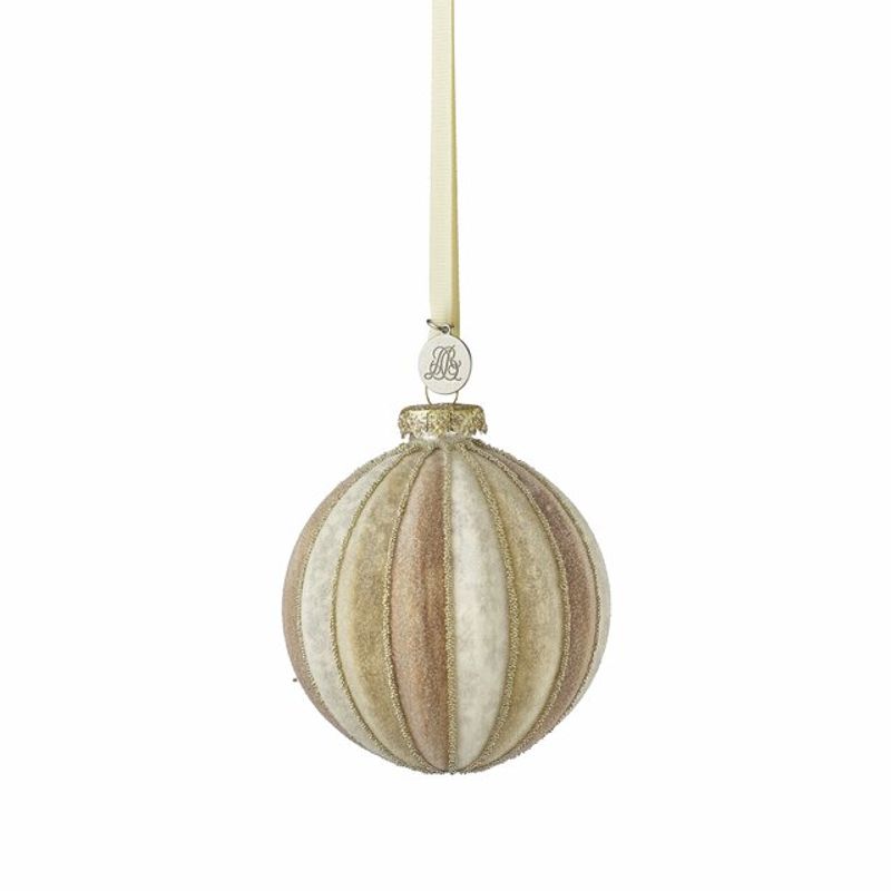 Nomillia bauble 8 cm. Off Wh./L. Brown