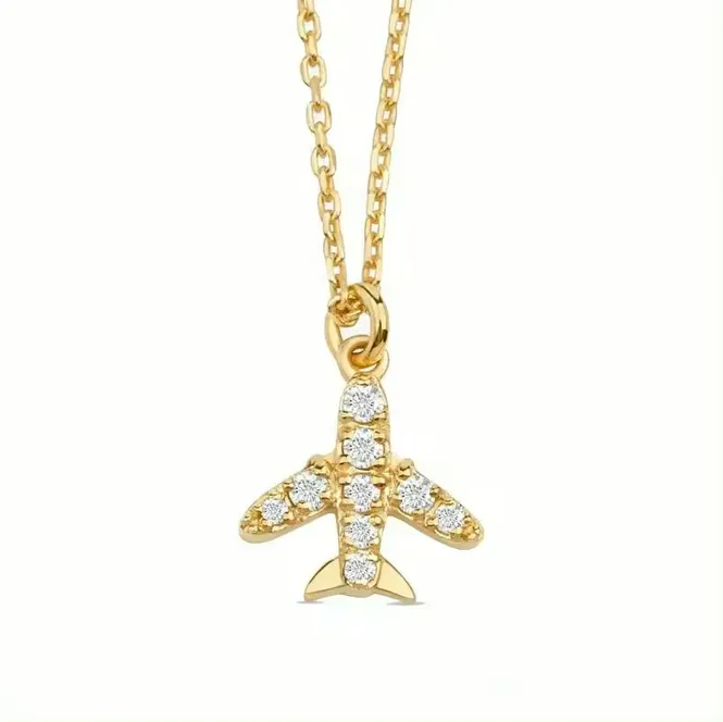 Hovedbilde Airplane Necklace 18k Gold White