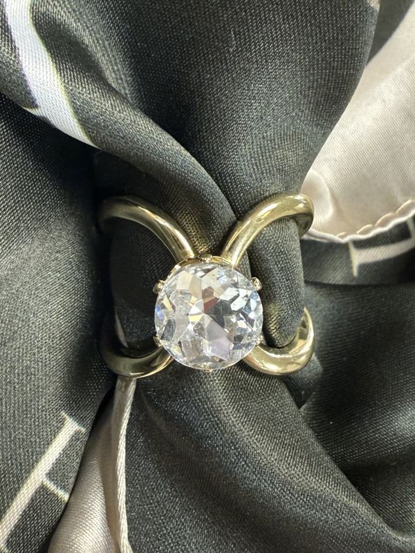 Scarf ring STONE g. Clear