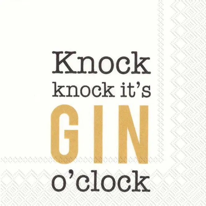 Hovedbilde Servietter Knock Knock,It'S Gin O'Clock Kaffe