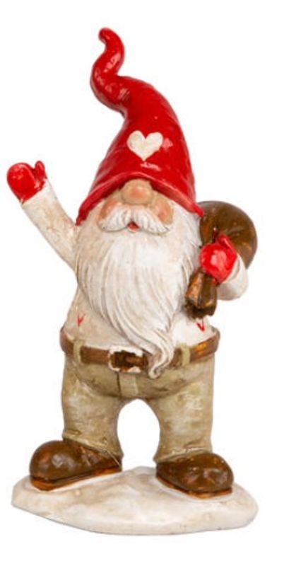 Nisse hvit/beige spiss lue 10,5cm