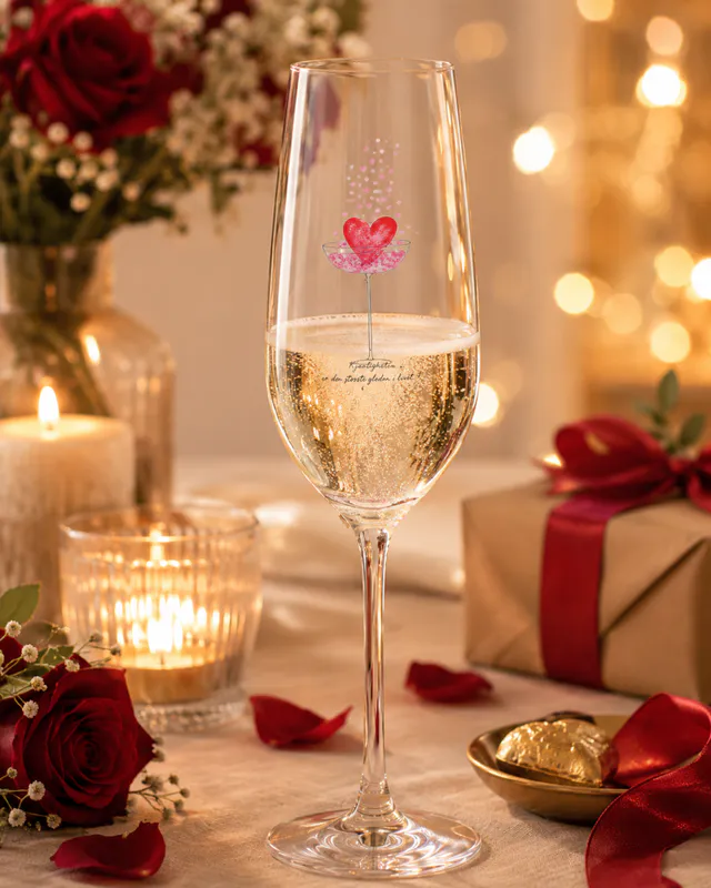 Glass champagne Kjærligheten 24cm - Sølje Bergman