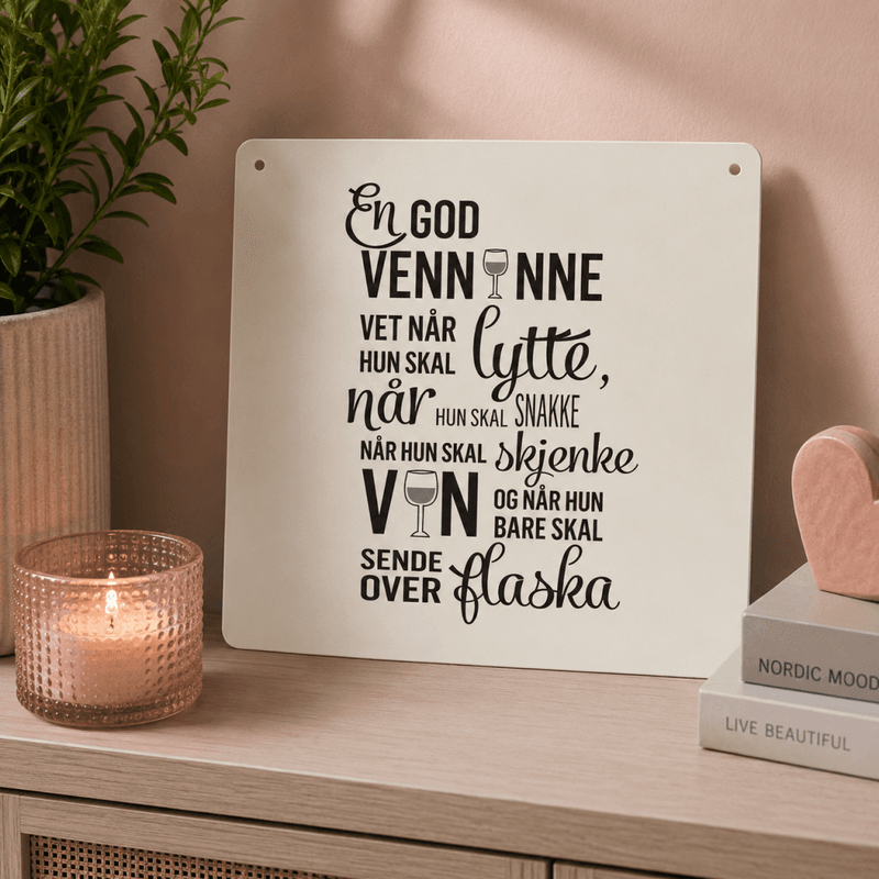 Skilt firkantet lite En god venninne