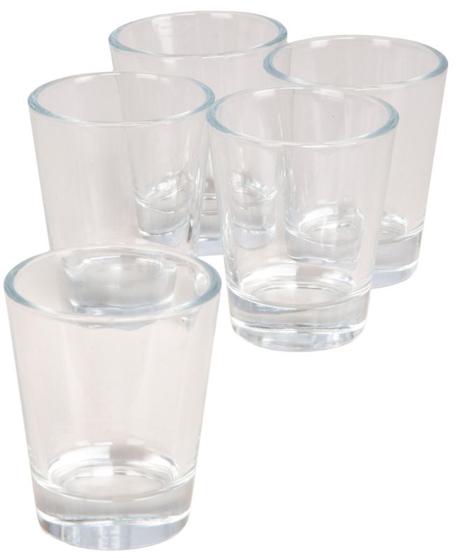 Shotglass planke sort m/tekst og 5 glass