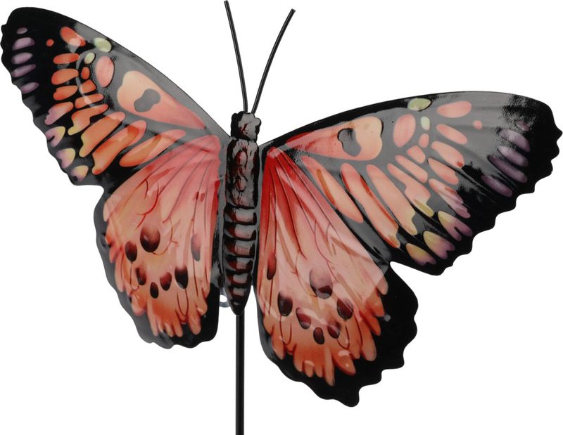 Blomsterpinne sommerfugl metal 66cm Assorterte farger