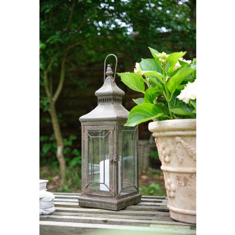 Farley Lantern Antique Green Metal 15,5x15,5 H47