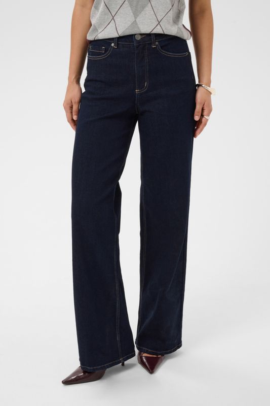 KaMeadow HW Reg fit Jeans Dark Blue Unwashed Denim 